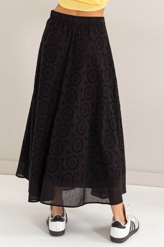 HYFVE Eyelet High-Waist Midi Skirt - Shop Style & More | Fresh Looks, Everyday Deals & Free Shipping