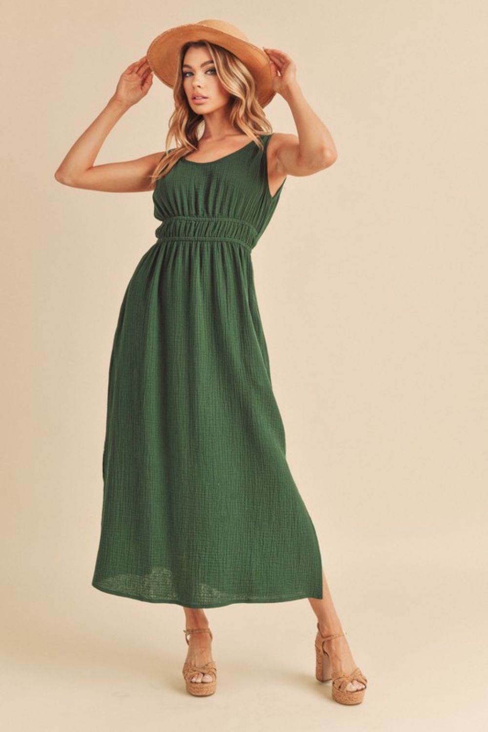 Aemi + Co Side Slit Round Neck Sleeveless Tank Dress - Shop Style & More | Fresh Looks, Everyday Deals & Free Shipping