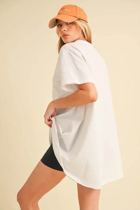 Aemi+Co Round Neck Short Sleeve Oversized T-Shirt - Shop Style & More | Fresh Looks, Everyday Deals & Free Shipping