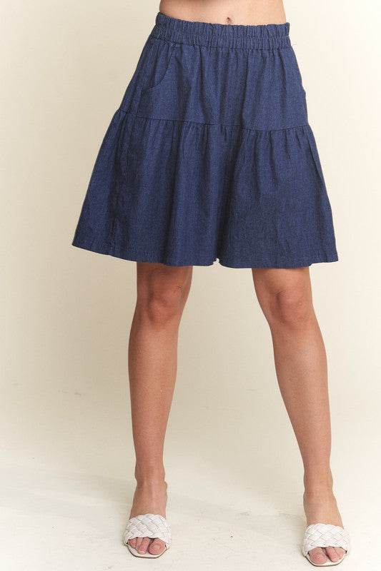ADORA Elastic Waist Wide Leg Denim Shorts - Shop Style & More | Fresh Looks, Everyday Deals & Free Shipping