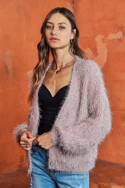 ADORA Fuzzy Sweater Cardigan Women's Outerwear