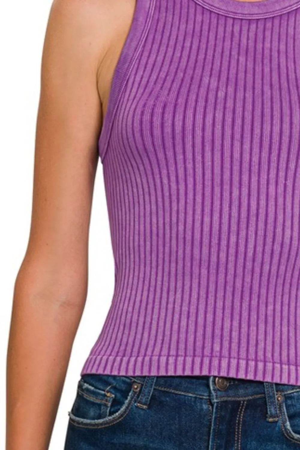 Zenana Ribbed Washed Seamless Tank Top - Shop Style & More | Fresh Looks, Everyday Deals & Free Shipping