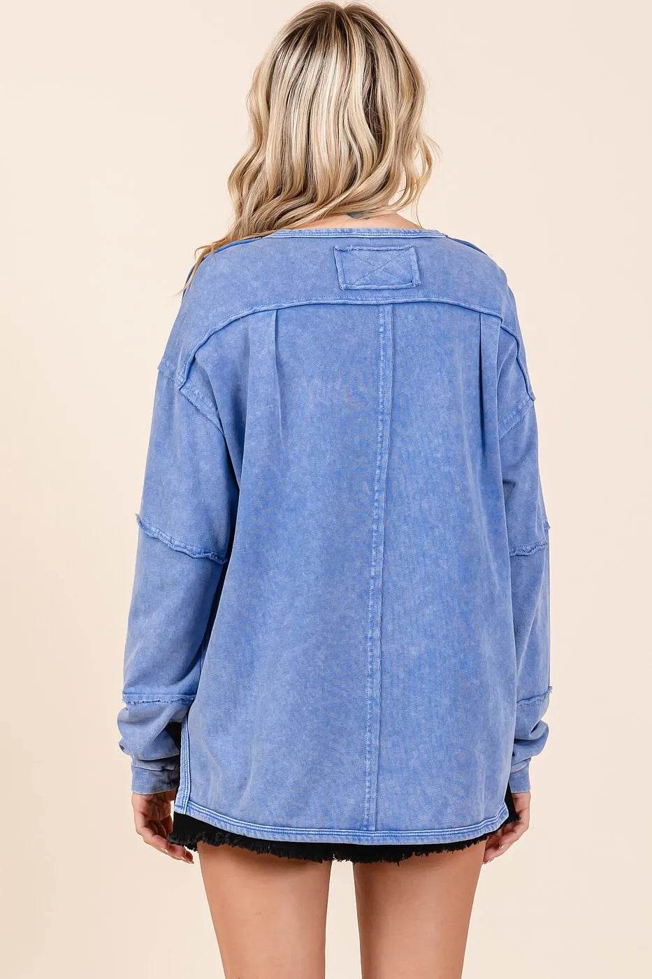 Mittoshop Star Graphic Mineral Wash Long Sleeve Top - Shop Style & More | Fresh Looks, Everyday Deals & Free Shipping