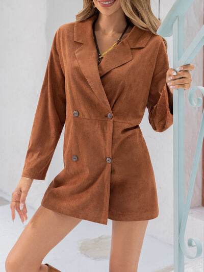 Lapel Collar Long Sleeve Romper - Shop Style & More | Fresh Looks, Everyday Deals & Free Shipping
