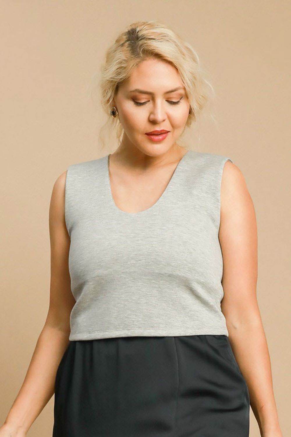 Umgee Full Size Scoop Neck Cropped Tank Plus Size - Shop Style & More | Fresh Looks, Everyday Deals & Free Shipping