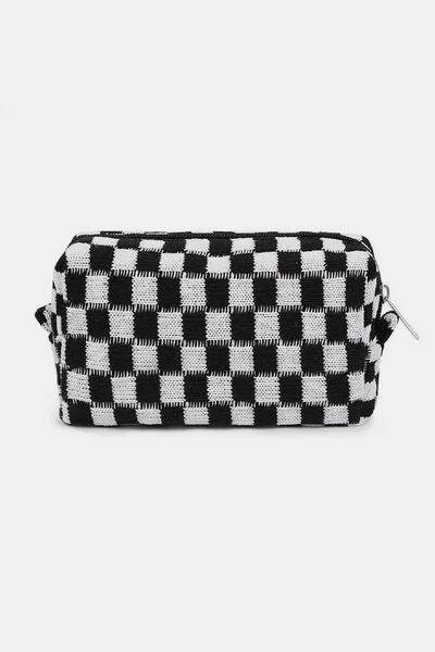 Zenana Checkered Pattern Knitted Cosmetic Pouch - Shop Style & More | Fresh Looks, Everyday Deals & Free Shipping