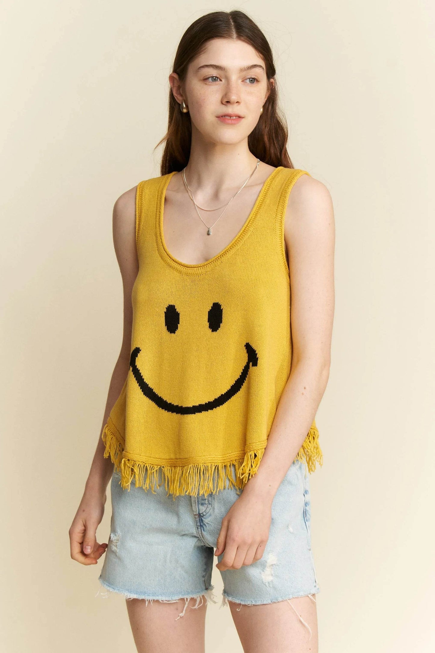 Jade By Jane Full Size Smiley Fringe Tank Top Plus Size - Shop Style & More | Fresh Looks, Everyday Deals & Free Shipping