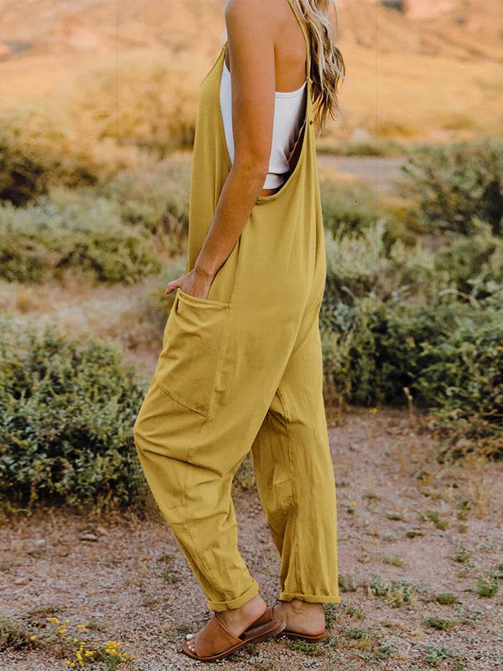 Double Take Full Size Sleeveless V-Neck Pocketed Jumpsuit - Shop Style & More | Fresh Looks, Everyday Deals & Free Shipping