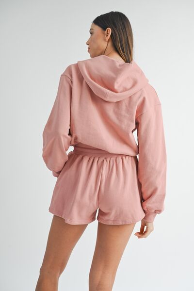 MABLE French Terry Hooded Romper Jumpsuits