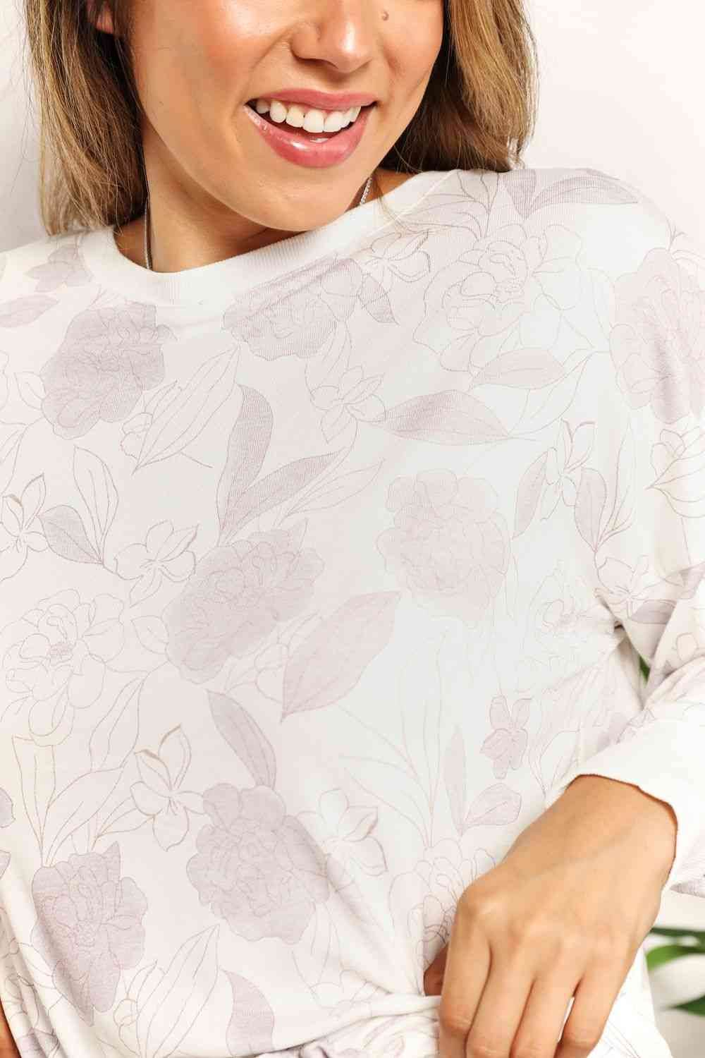 Double Take Floral Long Sleeve Top and Shorts Loungewear Set - Shop Style & More | Fresh Looks, Everyday Deals & Free Shipping