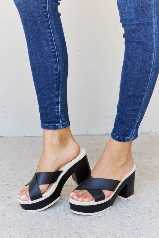 Weeboo Cherish The Moments Contrast Platform Sandals in Black - Shop Style & More | Fresh Looks, Everyday Deals & Free Shipping