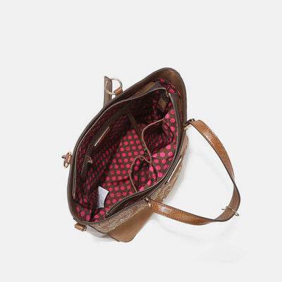 Nicole Lee USA Metallic Stitching Embroidery Inlaid Rhinestone Tote Bag - Shop Style & More | Fresh Looks, Everyday Deals & Free Shipping