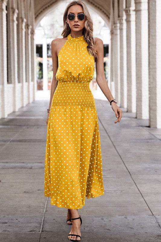 Halter Polka Dot Polka Dot Maxi Dress - Shop Style & More | Fresh Looks, Everyday Deals & Free Shipping