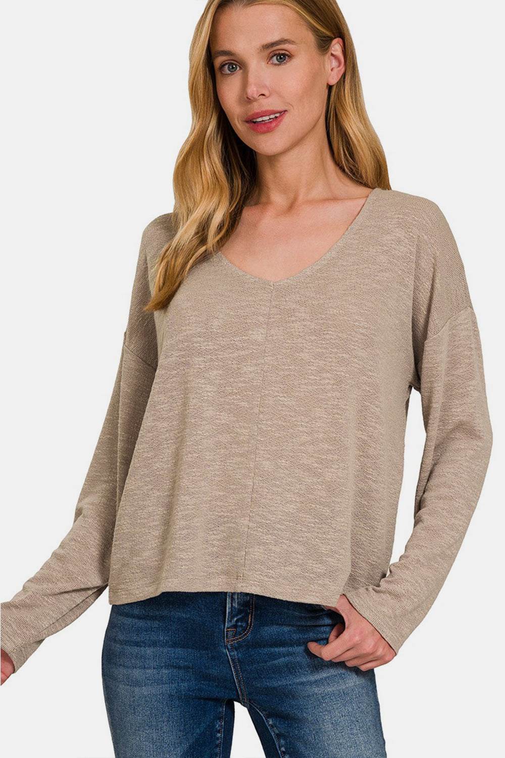 Zenana Dropped Shoulder Long Sleeve T-Shirt - Shop Style & More | Fresh Looks, Everyday Deals & Free Shipping