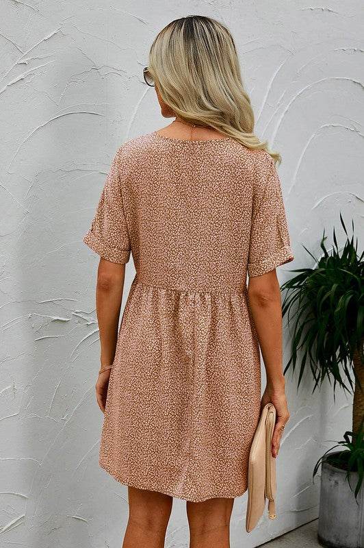 Button V Neck Short Sleeve Tunic Short Dress - Shop Style & More | Fresh Looks, Everyday Deals & Free Shipping