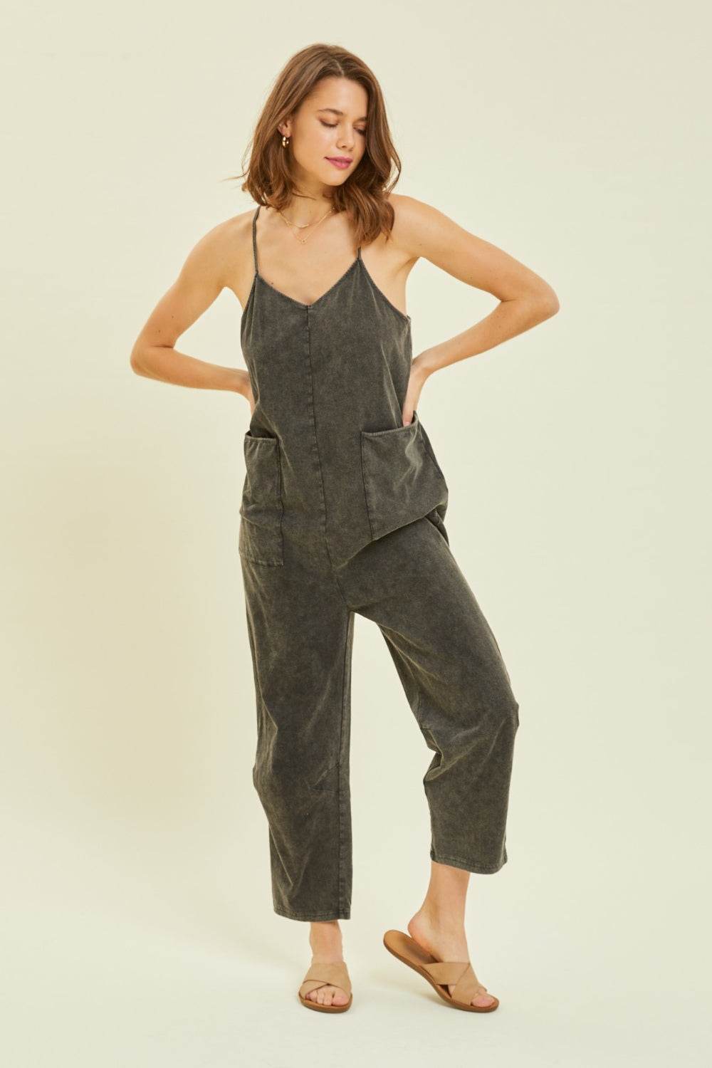 HEYSON Full Size Mineral-Washed Oversized Jumpsuit with Pockets - Shop Style & More | Fresh Looks, Everyday Deals & Free Shipping