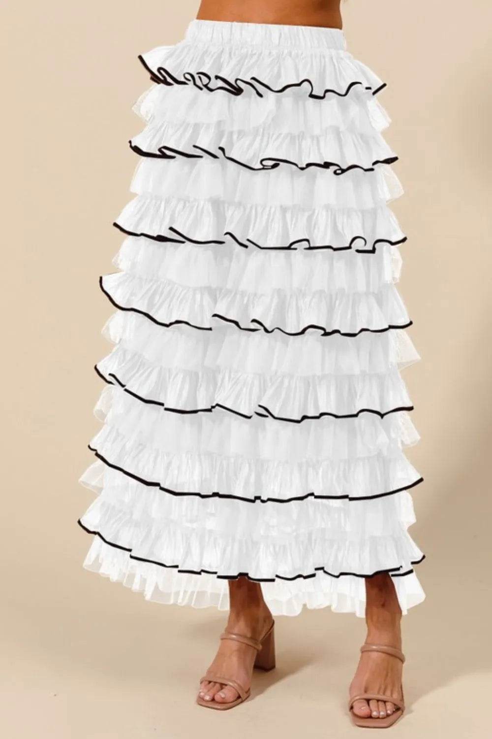 SO ME Layered Ruffled Tulle Maxi Skirt - Shop Style & More | Fresh Looks, Everyday Deals & Free Shipping