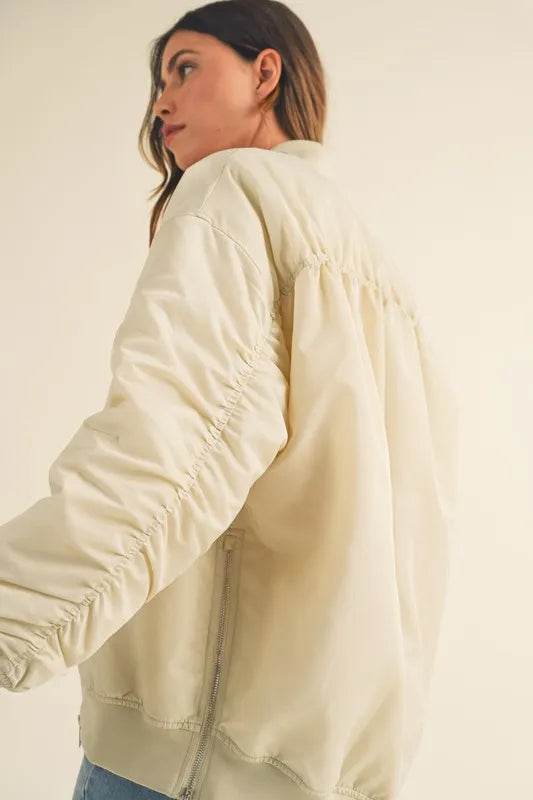 MABLE Back Ruched Utiltiy Bomber Jacket - Shop Style & More | Fresh Looks, Everyday Deals & Free Shipping