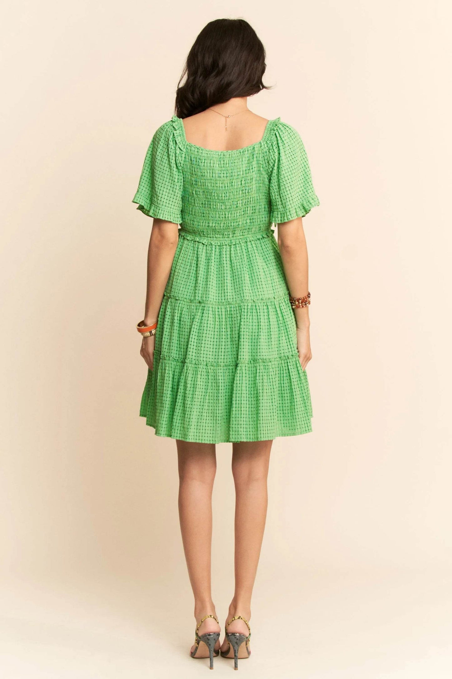 Davi & Dani Jacquard Checker Smocking Tiered Dress - Shop Style & More | Fresh Looks, Everyday Deals & Free Shipping