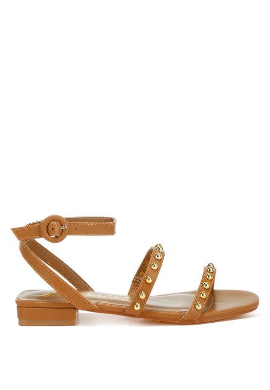Flippity Studded Ankle Strap Flat Sandals - Shop Style & More | Fresh Looks, Everyday Deals & Free Shipping