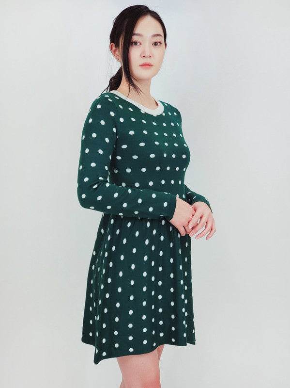Baby Doll Polka Dot Patterned Sweater Dress - Shop Style & More | Fresh Looks, Everyday Deals & Free Shipping