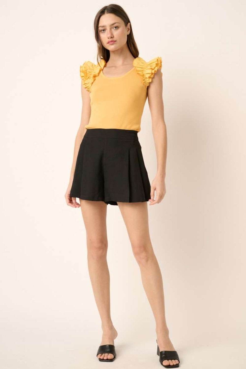 Mittoshop Side Invisible Zipper Pleated Shorts - Shop Style & More | Fresh Looks, Everyday Deals & Free Shipping