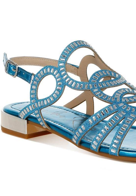 Jisters Cut Out Detail Rhinestone Flat Sandals - Shop Style & More | Fresh Looks, Everyday Deals & Free Shipping