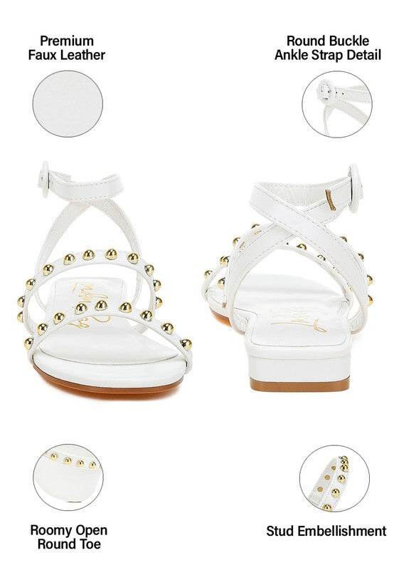 Flippity Studded Ankle Strap Flat Sandals - Shop Style & More | Fresh Looks, Everyday Deals & Free Shipping