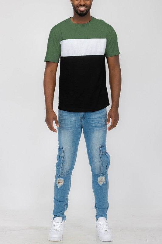 COLOR BLOCK SHORT SLEEVE TSHIRT - Shop Style & More | Fresh Looks, Everyday Deals & Free Shipping