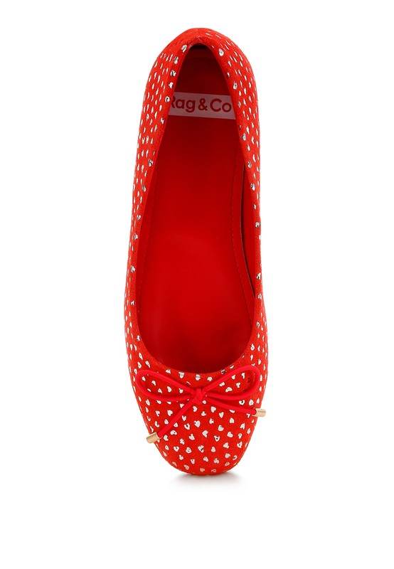 Apollon Bow Detail Foil Print Suede Ballerinas - Shop Style & More | Fresh Looks, Everyday Deals & Free Shipping