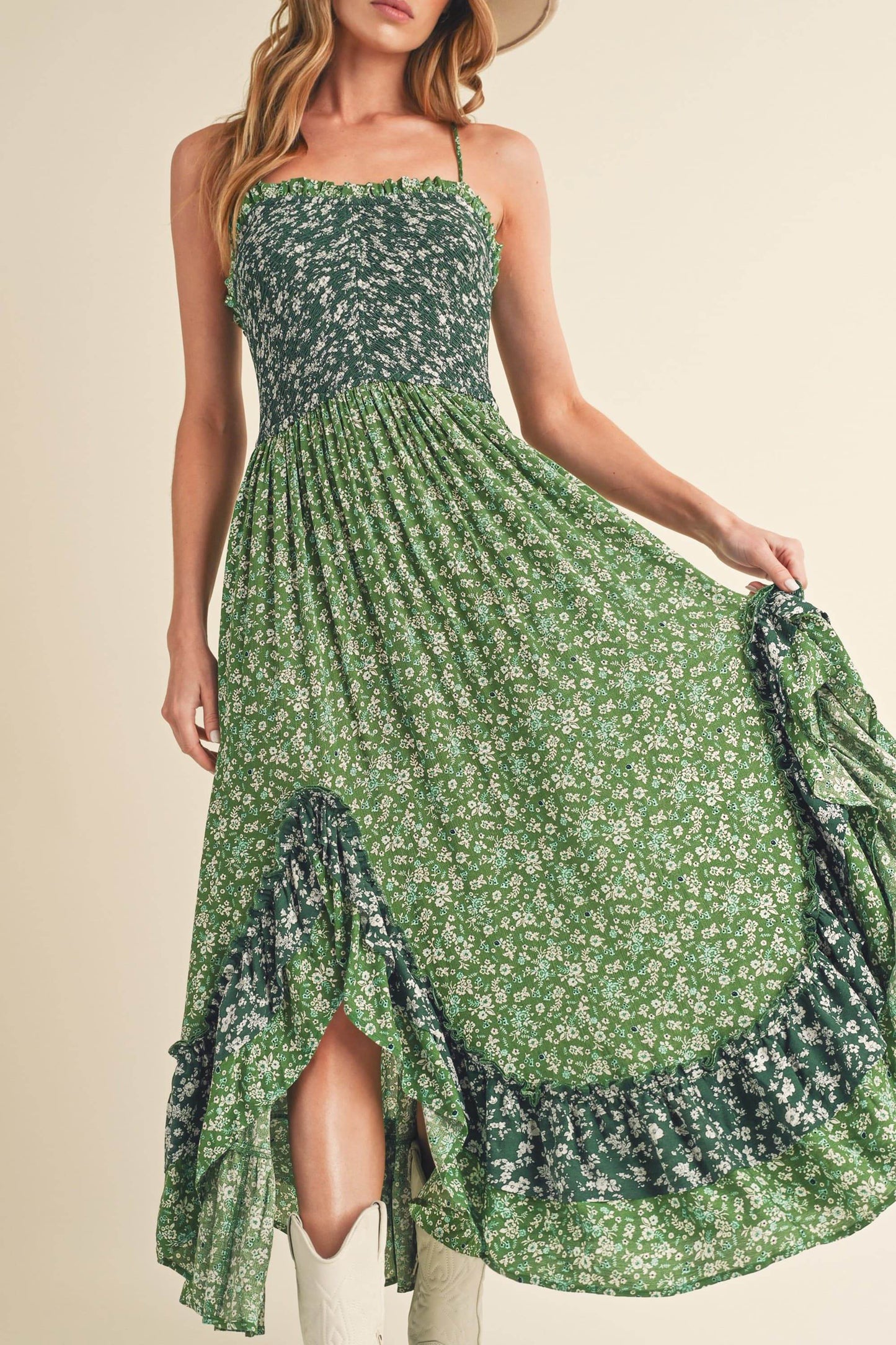 Aemi + Co Ditsy Floral Ruffled Hem Maxi Cami Dress - Shop Style & More | Fresh Looks, Everyday Deals & Free Shipping