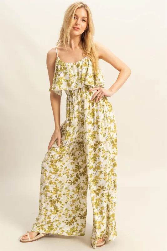 HYFVE Floral Print Spaghetti Strap Wide Leg Jumpsuit - Shop Style & More | Fresh Looks, Everyday Deals & Free Shipping