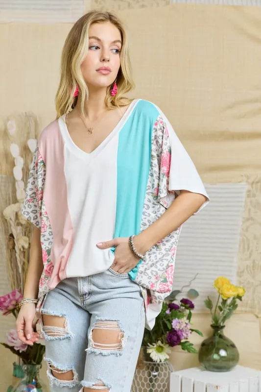 ADORA Colorblock Casual Knit Tunic Top - Shop Style & More | Fresh Looks, Everyday Deals & Free Shipping