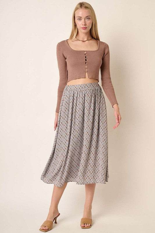 Mittoshop Printed Midi Skirt - Shop Style & More | Fresh Looks, Everyday Deals & Free Shipping