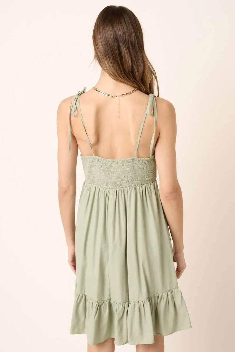 Mittoshop Ruched Detail Spaghetti Tie Mini Dress - Shop Style & More | Fresh Looks, Everyday Deals & Free Shipping