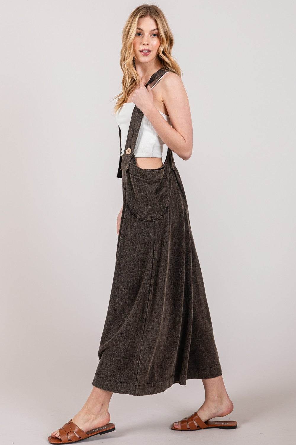 SAGE + FIG Full Size Wide Strap Wide Leg Overalls - Shop Style & More | Fresh Looks, Everyday Deals & Free Shipping