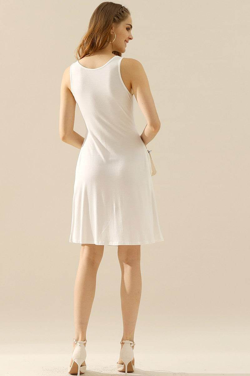 Doublju Full Size Round Neck Ruched Sleeveless Dress with Pockets - Shop Style & More | Fresh Looks, Everyday Deals & Free Shipping
