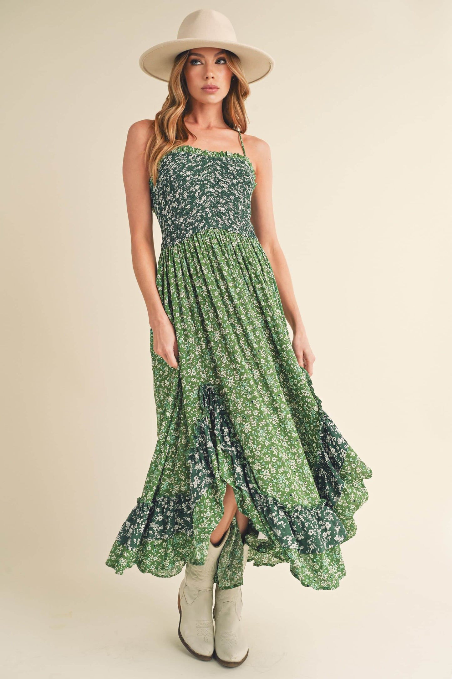 Aemi + Co Ditsy Floral Ruffled Hem Maxi Cami Dress - Shop Style & More | Fresh Looks, Everyday Deals & Free Shipping