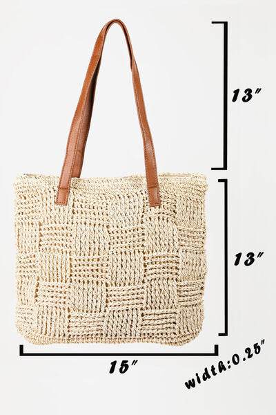 Fame Braided Faux Leather Strap Tote Bag - Shop Style & More | Fresh Looks, Everyday Deals & Free Shipping