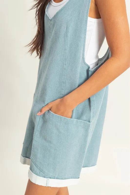 HYFVE V-Neck Pocket Detail Romper - Shop Style & More | Fresh Looks, Everyday Deals & Free Shipping
