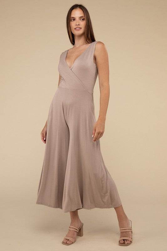 Surplice Neckline Sleeveless Jumpsuit - Shop Style & More | Fresh Looks, Everyday Deals & Free Shipping