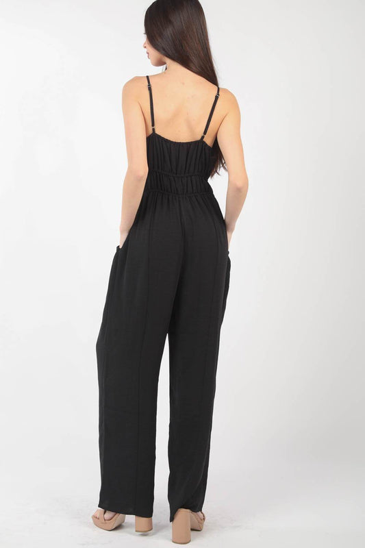 VERY J Pintuck Detail Woven Sleeveless Jumpsuit - Shop Style & More | Fresh Looks, Everyday Deals & Free Shipping