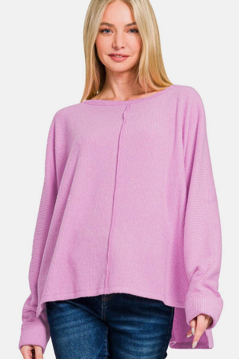 Zenana High-Low Side Slit Round Neck T-Shirt - Shop Style & More | Fresh Looks, Everyday Deals & Free Shipping