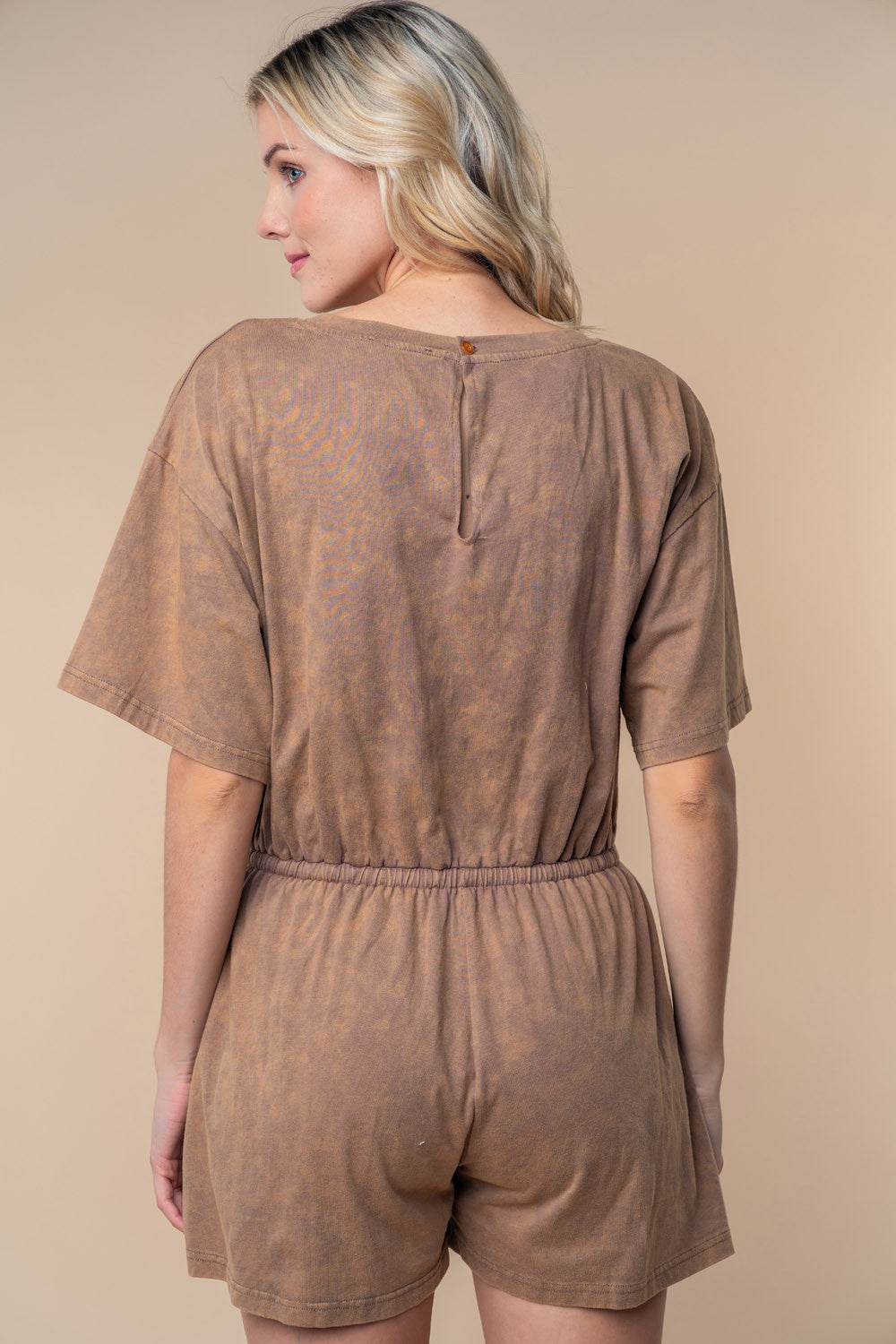 White Birch Full Size Short Sleeve Drawstring Romper - Shop Style & More | Fresh Looks, Everyday Deals & Free Shipping