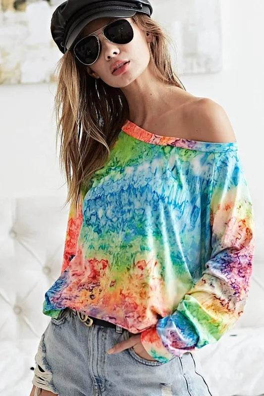 BiBi Tie Dye Soft Knit Jersey T-Shirt - Shop Style & More | Fresh Looks, Everyday Deals & Free Shipping