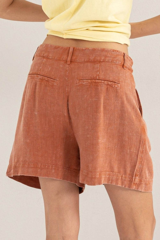 HYFVE High Waist Pleated Linen Shorts - Shop Style & More | Fresh Looks, Everyday Deals & Free Shipping