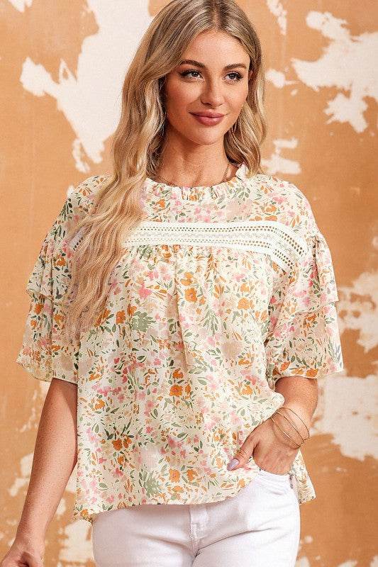Karsyn Floral Print Wide Ruffle Sleeves Blouse - Shop Style & More | Fresh Looks, Everyday Deals & Free Shipping