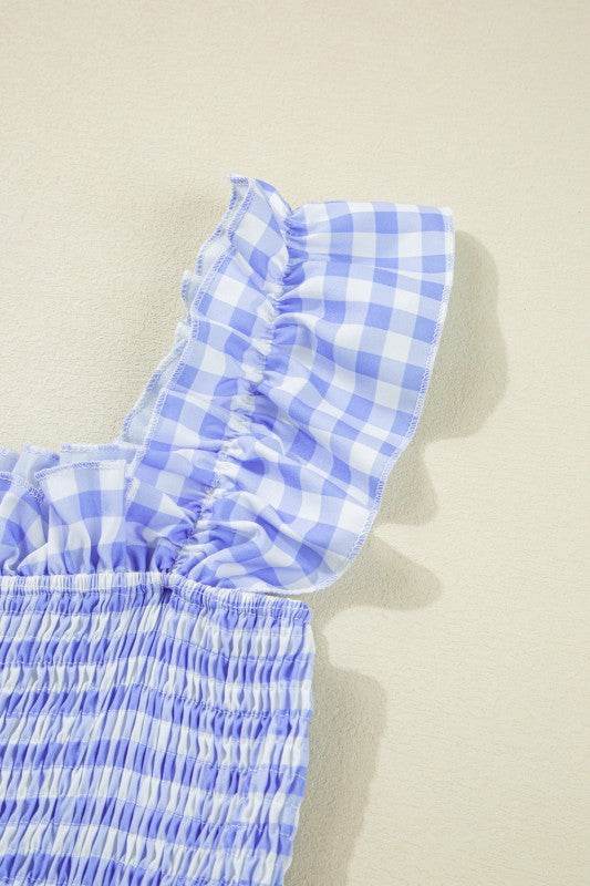 Blue Gingham plaid check maxi dress - Shop Style & More | Fresh Looks, Everyday Deals & Free Shipping