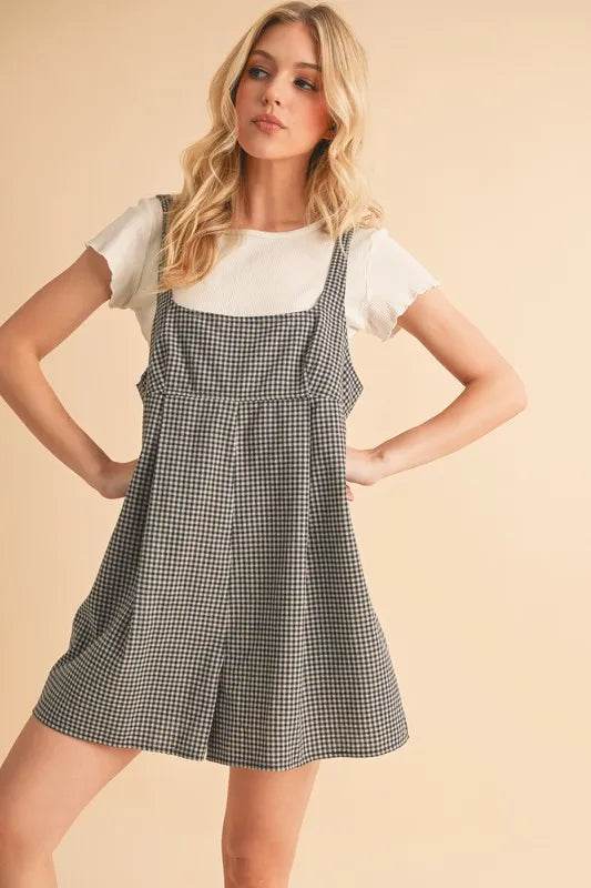 Aemi+Co Plaid Square Neck Romper - Shop Style & More | Fresh Looks, Everyday Deals & Free Shipping
