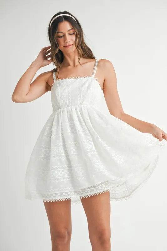 MABLE Eyelet Lace Babydoll Mini Cami Dress - Shop Style & More | Fresh Looks, Everyday Deals & Free Shipping